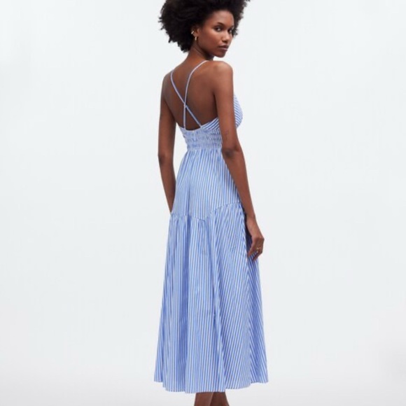 Madewell Empire Waist Tiered Maxi Dress In Stripe - Picture 4 of 13